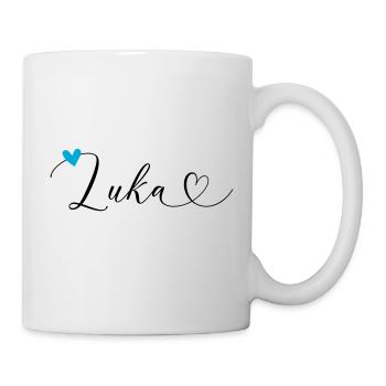 Luka Nom Prénom Calligraphie Coeur - Mug blanc - blanc - Droite
