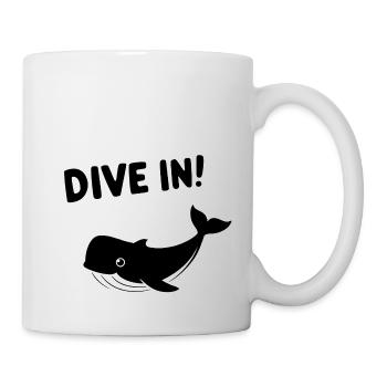 Plongez ! - Drôle de baleine - Mug blanc - blanc - Droite