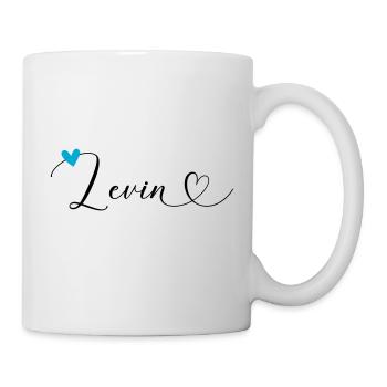 Levin Nom Prénom Calligraphie coeur - Mug blanc - blanc - Droite