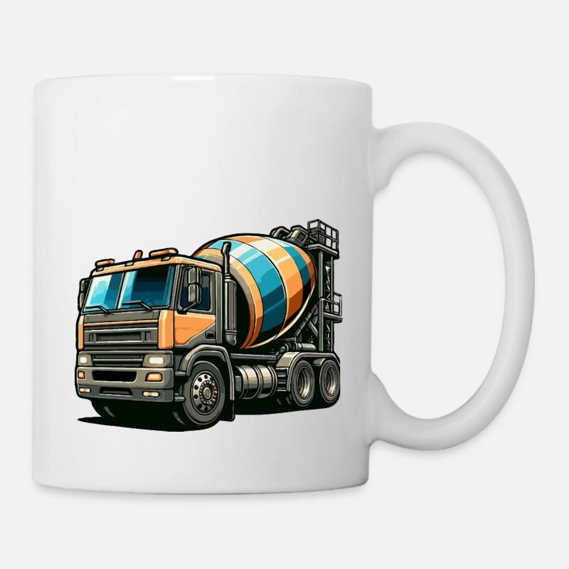 Bétonnière grande taille - Mug blanc - blanc