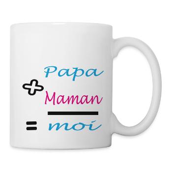 Papa plus Mama - Tasse - Weiß - Rechts
