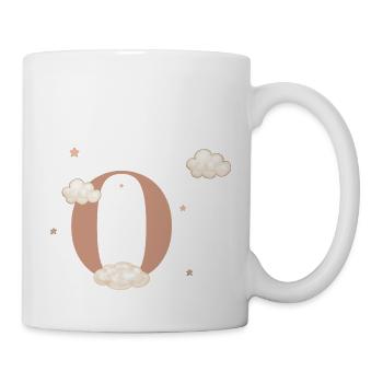 Lettre o nuages étoiles - Mug blanc - blanc - Droite