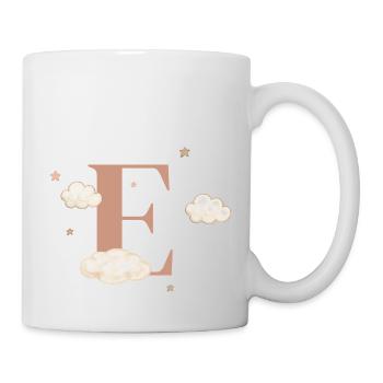 Lettre e nuages étoiles - Mug blanc - blanc - Droite