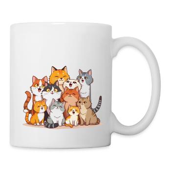 Troupeau de chats - Mug blanc - blanc - Droite