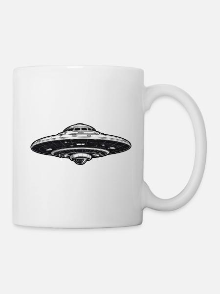 UFO UAP Flying Saucer Spaceship Space Ship - Mug - white