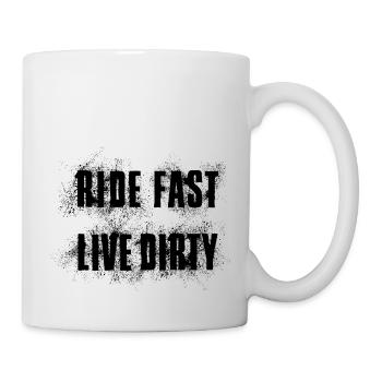 RIDE FAST LIVE DIRTY – MOUNTAIN BIKE - MOTOCROSS - Mug - white - Right