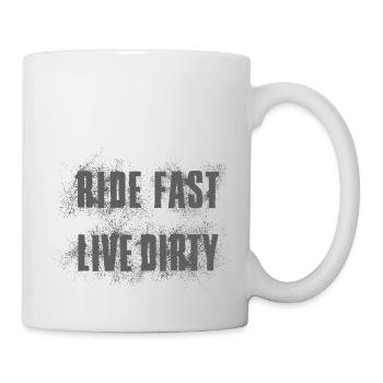 RIDE FAST LIVE DIRTY – MOUNTAINBIKE - MOTOCROSS - Tasse - Weiß - Rechts