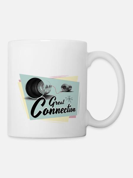 Fifties Great connection Telefon - Tasse - Weiß