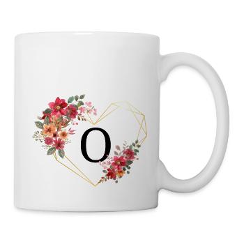 Letter o floral golden heart - Mug - white - Right
