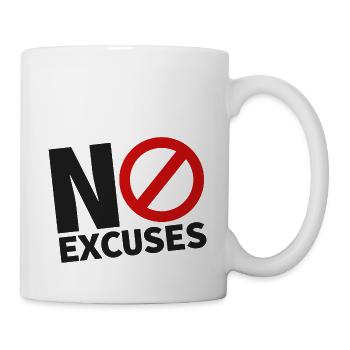 NO EXCUSES black - Mug - white - Right