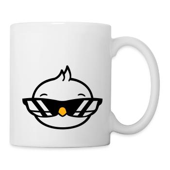 Vogel Sonnenbrille Cool schwarze Brille Coolness - Tasse - Weiß - Rechts