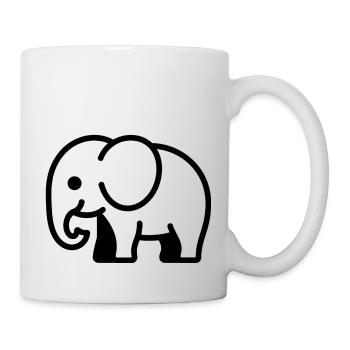 Elefant - Tasse - Weiß - Rechts