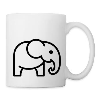 Elefant - Tasse - Weiß - Rechts