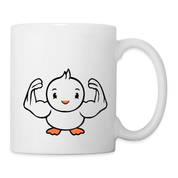 Oiseau Bodybuilder Haltérophilie Fort Gym Fitness - Mug blanc - blanc - Droite