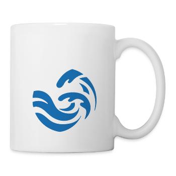Conception simple de vague bleue - Mug blanc - blanc - Droite