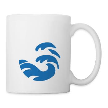 Design simple de vague bleue de forme ronde - Mug blanc - blanc - Droite