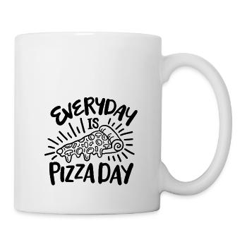 Tous les jours, c’est le jour de la pizza - Mug blanc - blanc - Droite