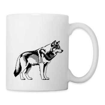Wolf - Cute Dog Design - Tasse - Weiß - Rechts