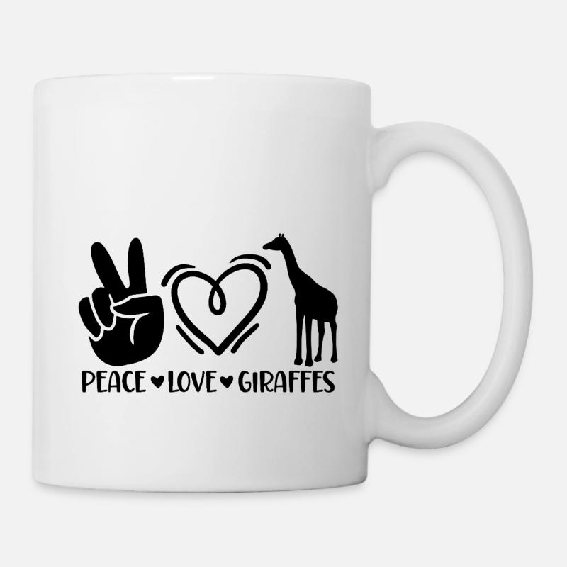 Paix Amour Girafes - Mug blanc - blanc