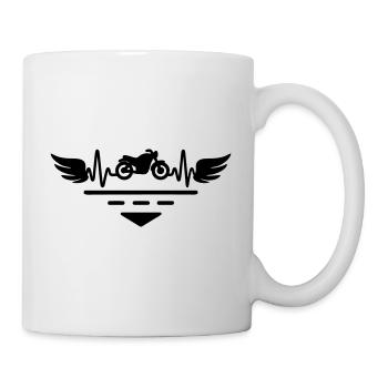 J’adore la moto, la moto, le motocycliste - Mug blanc - blanc - Droite