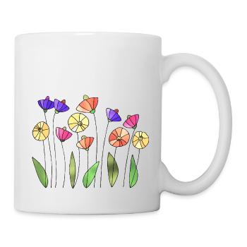 Blumen - Tasse - Weiß - Rechts