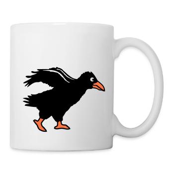 Corbeau oiseau marche corbeau course rapide course drôle - Mug blanc - blanc - Droite
