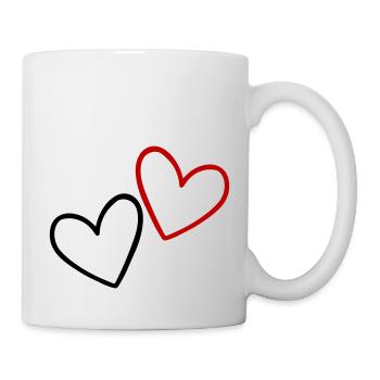Cœurs Amour - Mug blanc - blanc - Droite