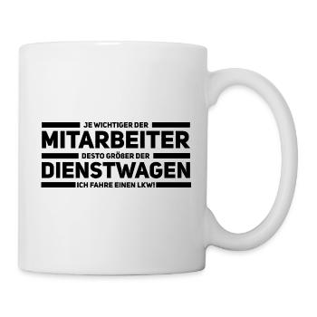 Wichtiger Mitarbeiter – XXL Dienstwagen - Tasse - Weiß - Rechts