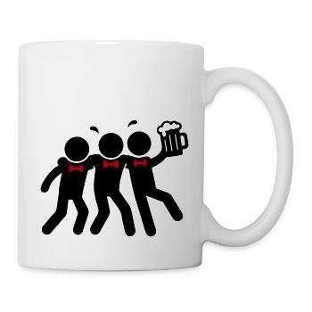 Strichmännchen Bachelor Party - Tasse - Weiß - Rechts