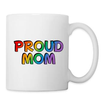 Proud Mom LGBTQ rainbow LGBT pride month - Mug - white - Right