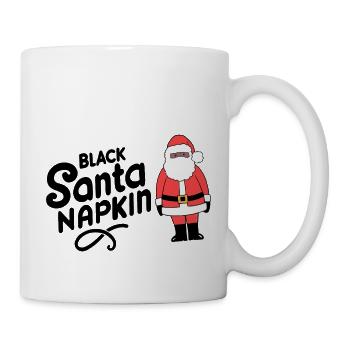 Serviette de table noire Père Noël - Mug blanc - blanc - Droite