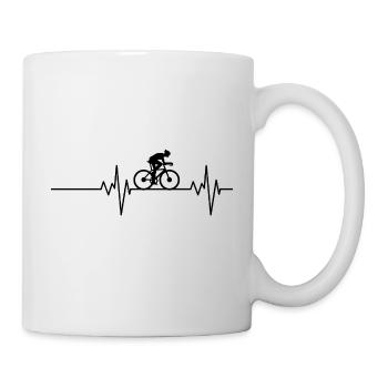 Herzschlag Radfahren Fahrrad Radfahrer - Tasse - Weiß - Rechts