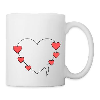 Speech bubble with hearts - Mug - white - Right