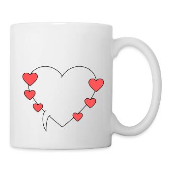 Speech Bubble with Hearts 3 - Mug - white - Right