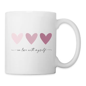 In love with myself - Rosa Herzen - Tasse - Weiß - Rechts