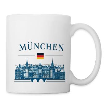 München Skyline: Bayern Souvenir Design - Tasse - Weiß - Rechts