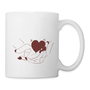 Hände mit Herz - Tasse - Weiß - Rechts