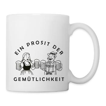 Herr Bier und Frau Bier - Prosit Der Gemütlichkeit - Tasse - Weiß - Rechts