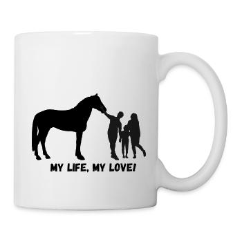 My life my love - Pferde und Familie - Tasse - Weiß - Rechts