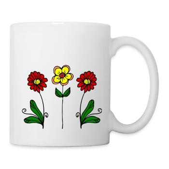 Blumen - Tasse - Weiß - Rechts