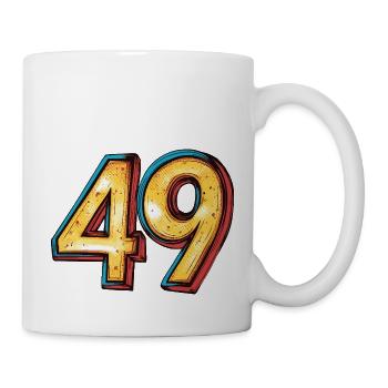 49 Zahl Comic - Tasse - Weiß - Rechts