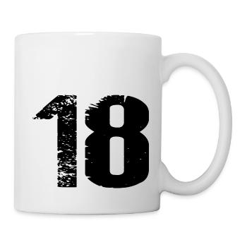 18 Zahl Trikot - Tasse - Weiß - Rechts