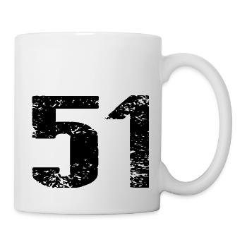 51 Zahl Trikot - Tasse - Weiß - Rechts