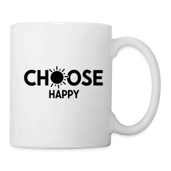 Bright Sunburst Wählen Sie Happy Design - Tasse - Weiß - Rechts