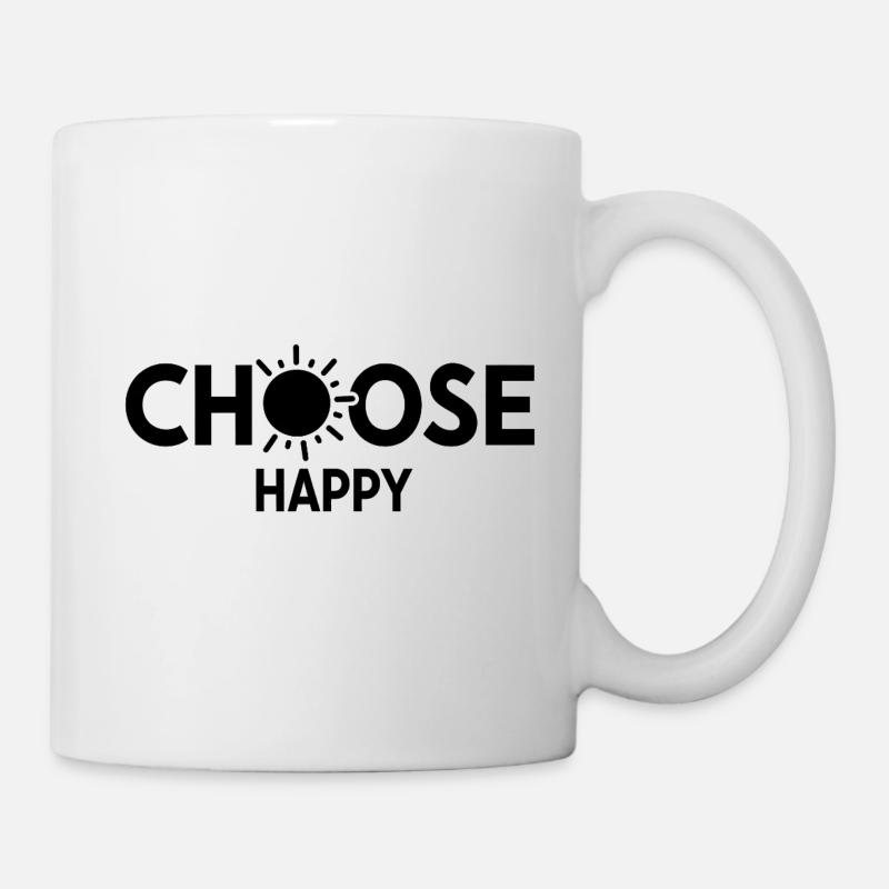 Bright Sunburst Choose Happy Design - Mug - white