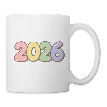 Pastel colored year 2026 - Mug - white - Right