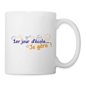 1st day of school I manage! Blue and orange - Mug - white - Right