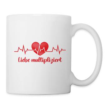 Expectant mother LOVE MULTIPLIES Funny - Mug - white - Right