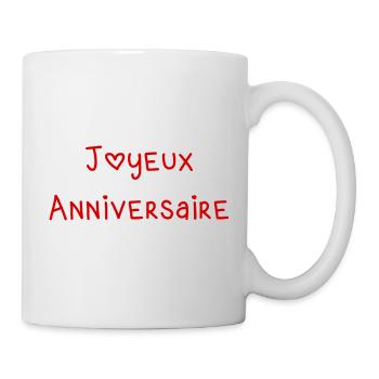 Design Anniversaire Amusant Joyeux - Mug blanc - blanc - Droite