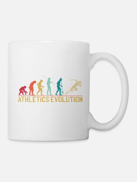 Evolution der menschlichen Athleten Kunstdruck - Tasse - Weiß